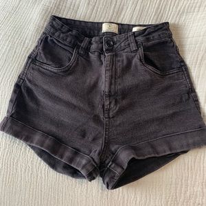 High waisted Black Denim Shorts